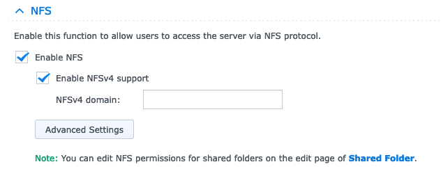 synology nfs services