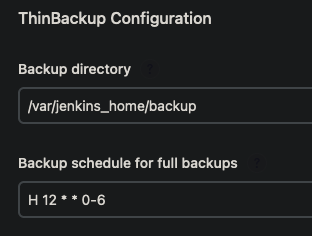 jenkins thinbackup configuration directory cron