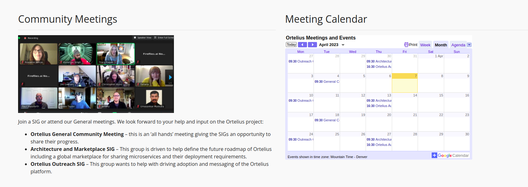 Ortelius meetups